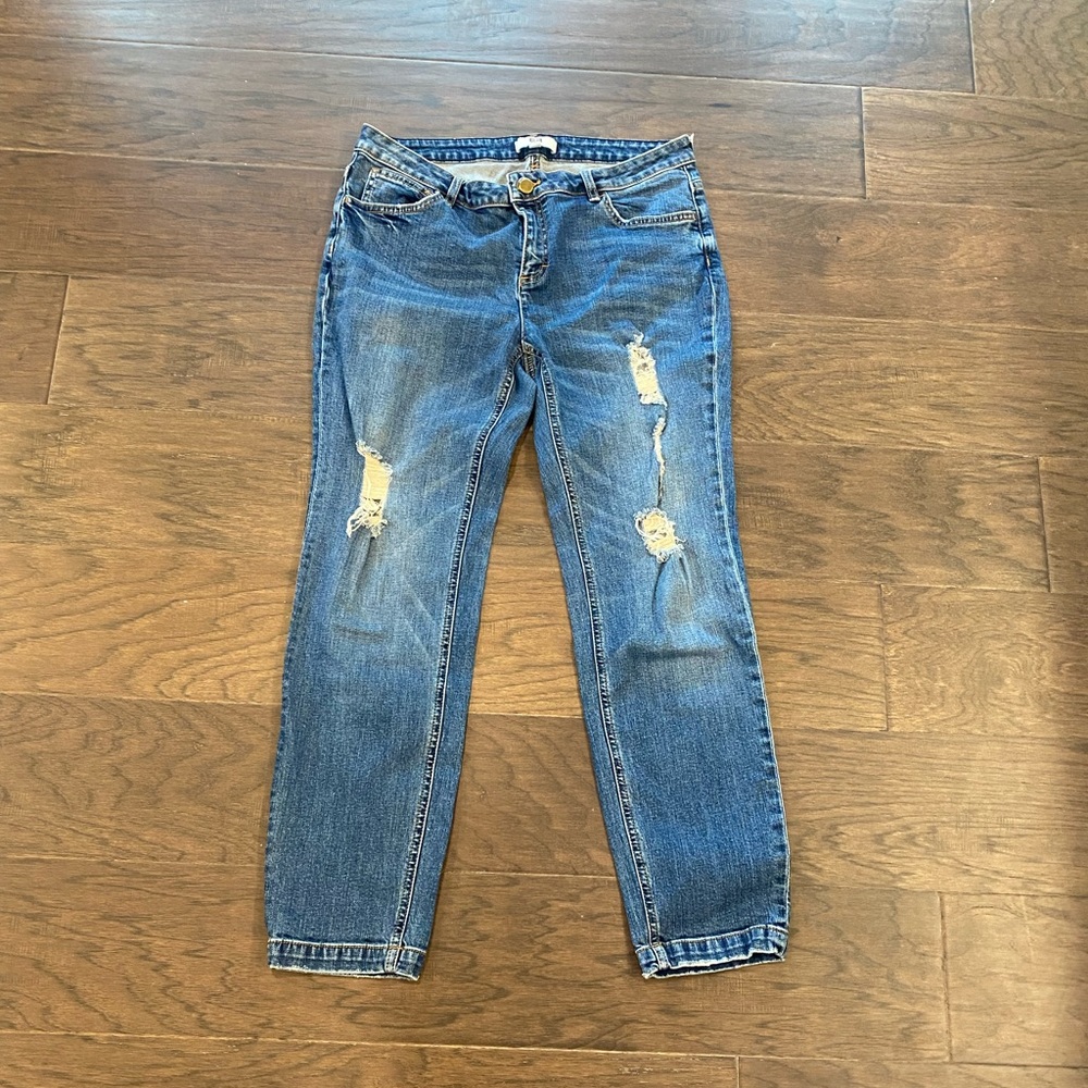 Etcetera distressed blue jeans